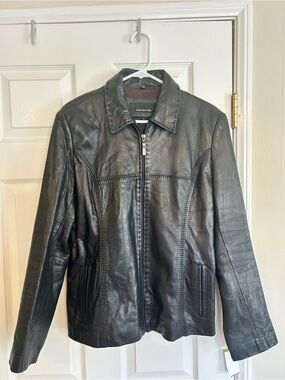 Jones New York Vintage 90s Leather Jacket | Size L | Bikercore
